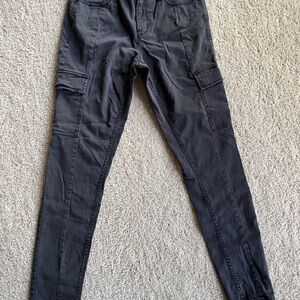 Grey Rockstar Super Skinny High Rise Cargo Pants